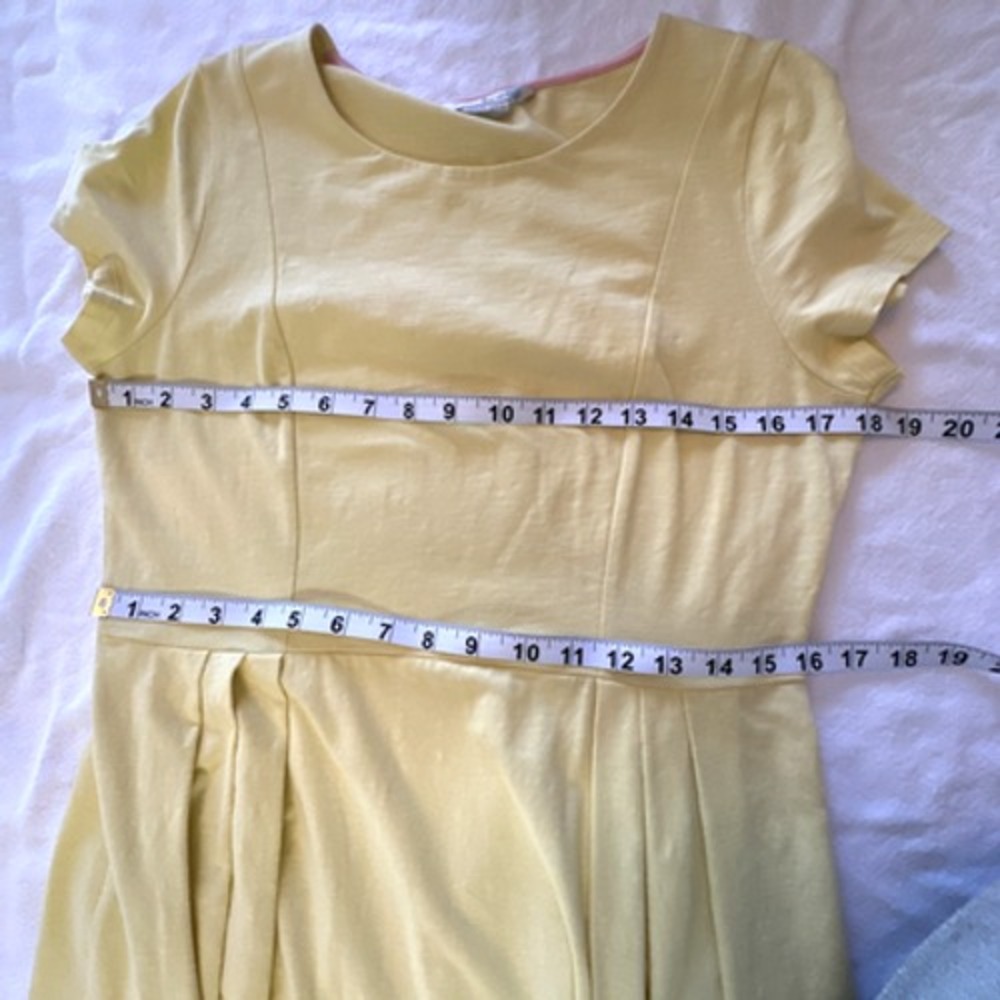 BODEN Cerys Dress sz 8 Long butter yellow cotton pull on t-shirt dress - Picture 4 of 9